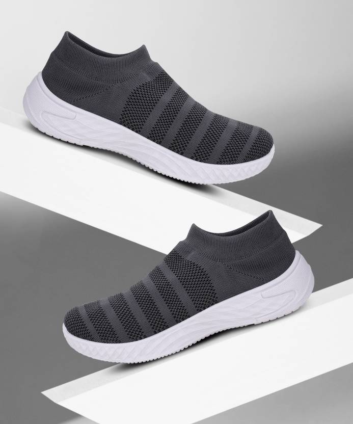 socks Knitting Grey Casual Sport Shoe Casuals For Men  (Grey , 9)